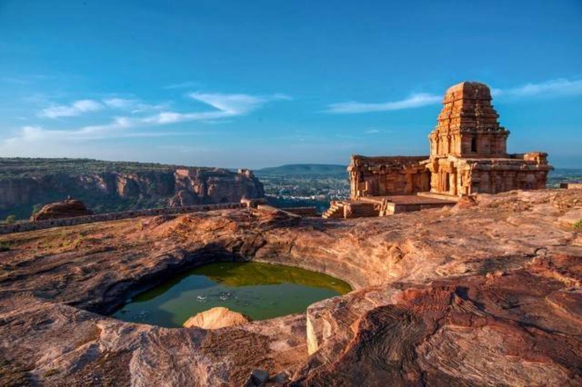 Badami Cave Temple Ariel View