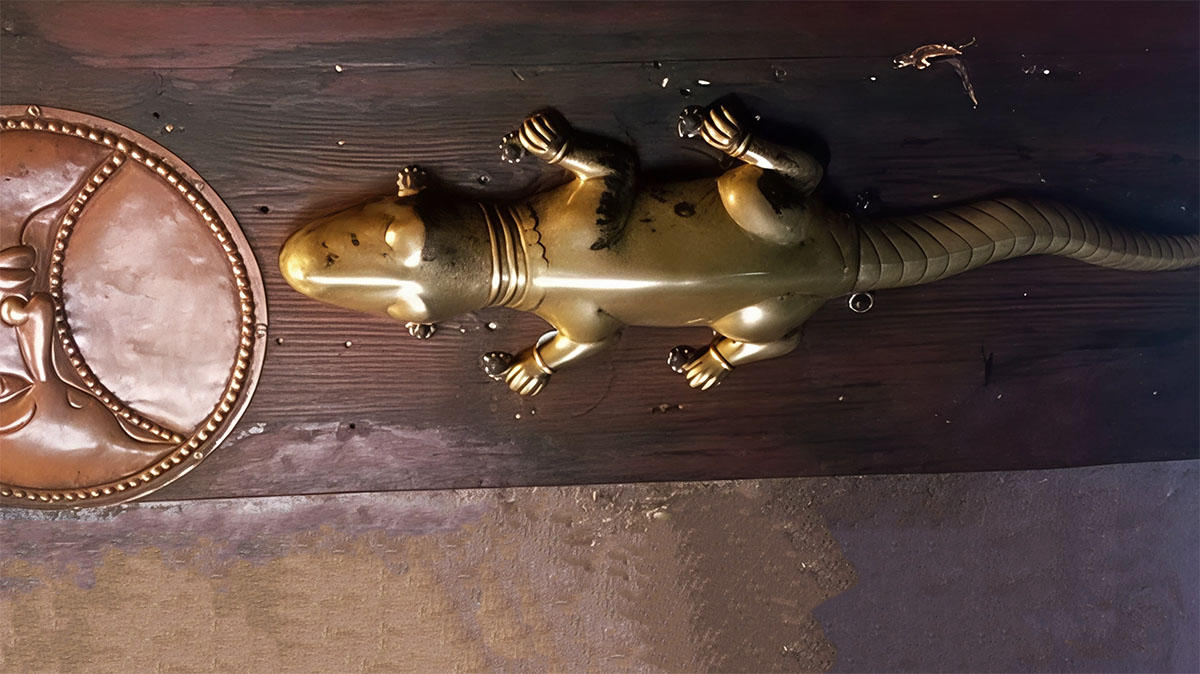 Golden Lizard Idol Kanchipuram