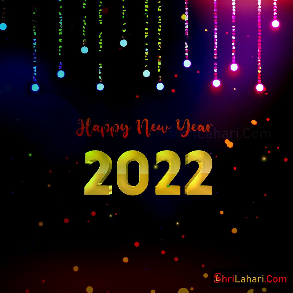 Happy New Year Wishes 2022 Golden Colored