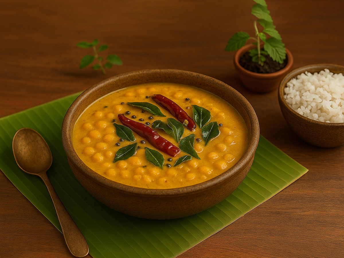 Kadle Bele Saaru Chana Dal Coconut Curry Tulunadu