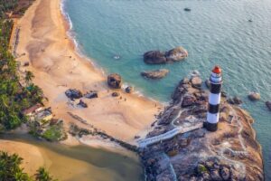 Kaup Beach Lighthouse Arieal View