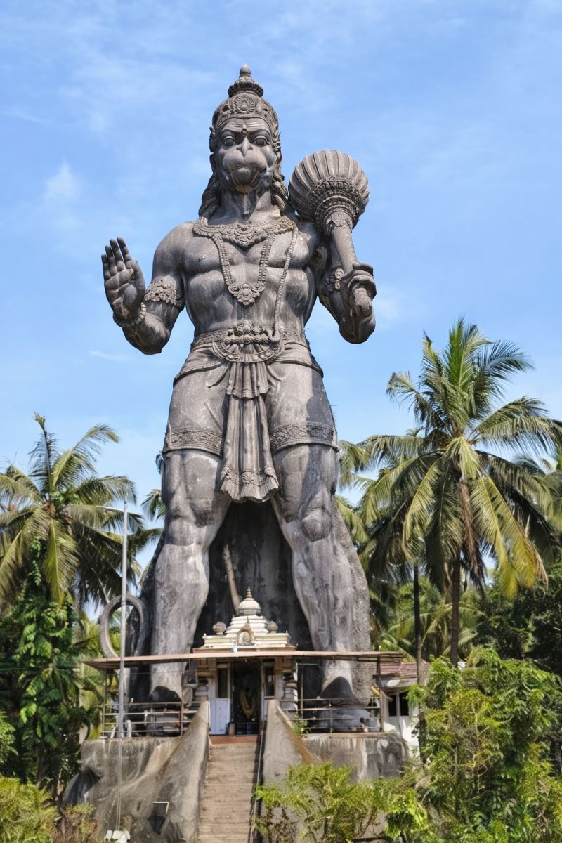 Prasanna Anjaneya Statue 80 Foot Front View Kundapura