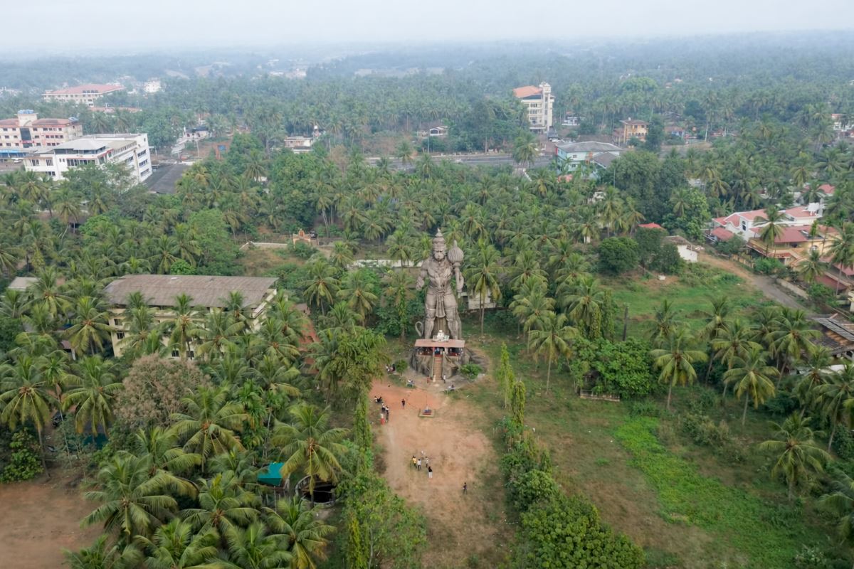 Prasanna Anjaneya Temple 80ft Aerial View Kundapura