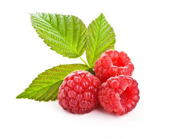 Bunch Of A Red Raspberry On A White Background